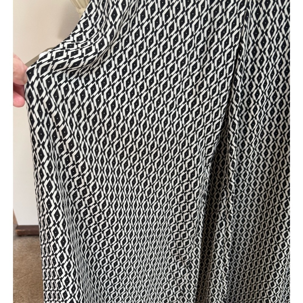 BAR lll Palazzo Black and White Geometric Wide Leg High Rise Women's Pants Sz M - Picture 4 of 9
